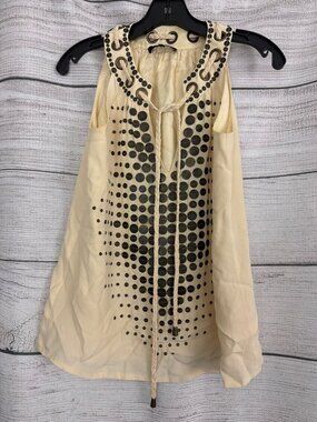 Nanette Lepore Silk "Ahoy" Tank w/ Braided Trim & Sequins Size 0